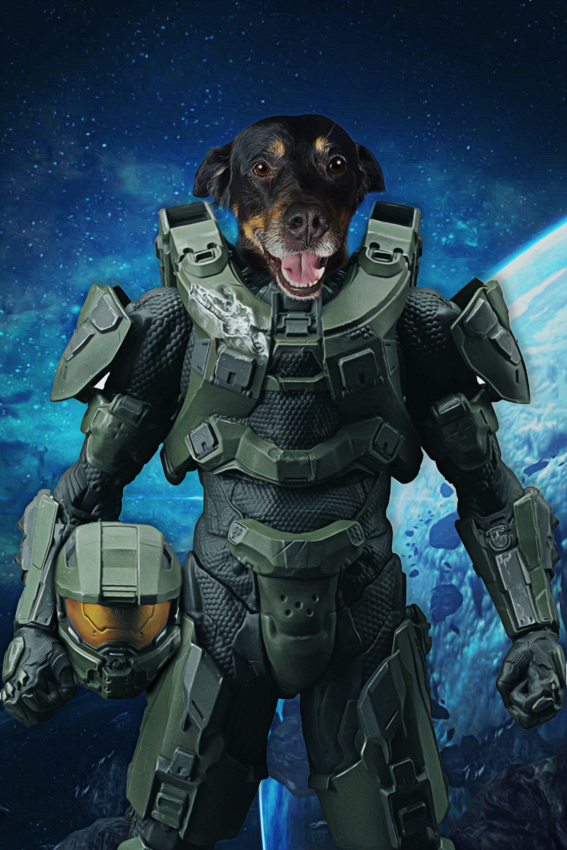 The Space Soldier Custom Pet Portrait Poster - Noble Pawtrait