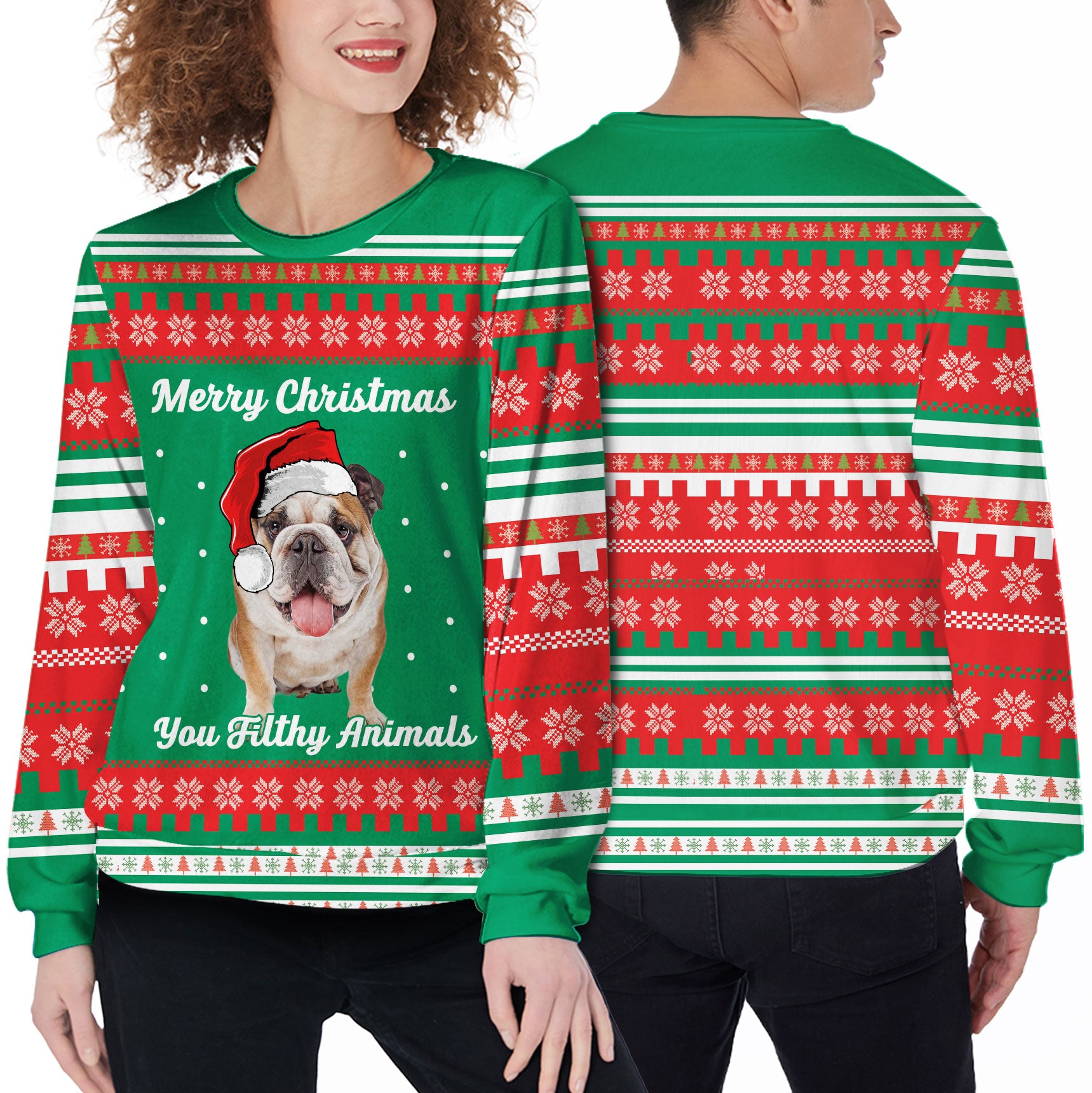 Bulldog christmas 2025 sweater walmart