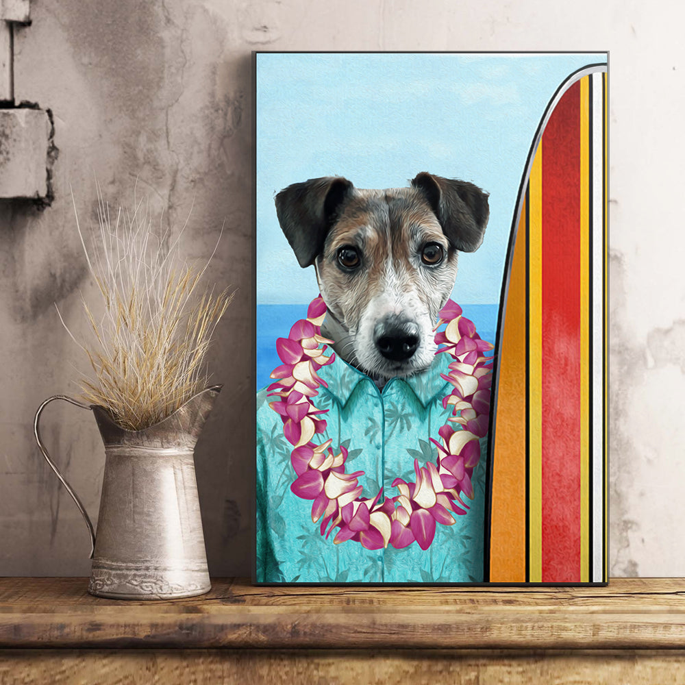 The Surfer Custom Pet Portrait Poster - Noble Pawtrait