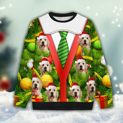 Ugly Sweater All Over Print Custom Funny Christmas Tree (Green Color)