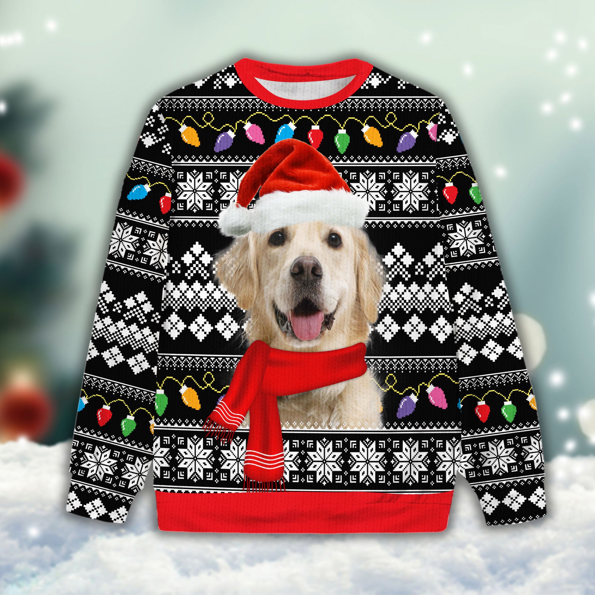 Dog christmas sweater with lights hotsell