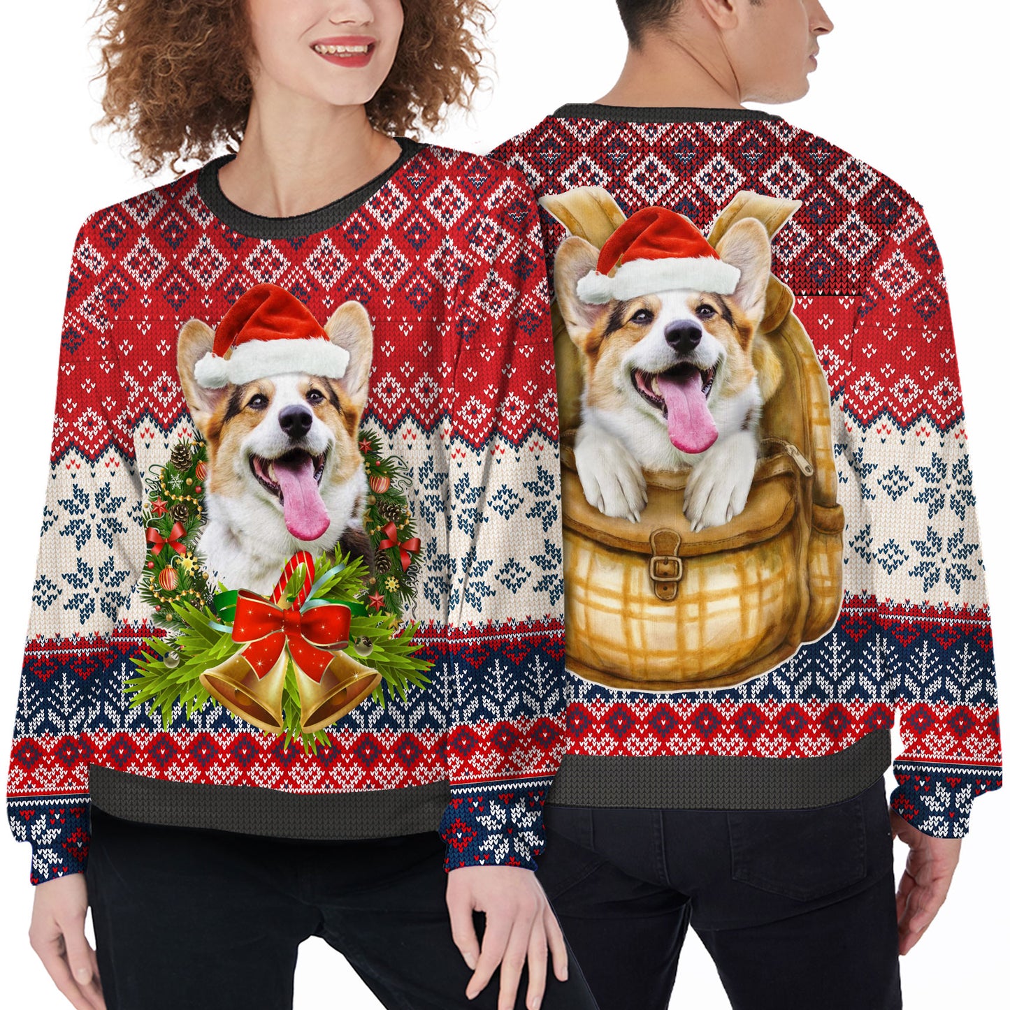 Ugly Sweater All Over Print Custom Funny Laurel Wreath Vintage Pattern (Cream Color)