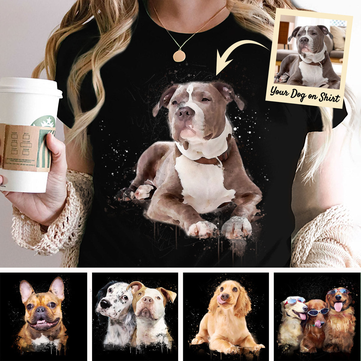 Custom Dog Merch Custom T Shirt With Pet Face | Personalized Gift For Dog & Cat Lovers ...