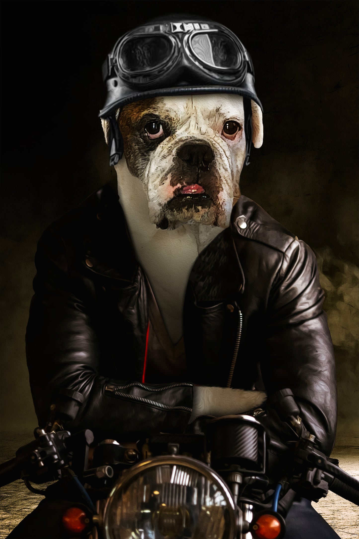 The Biker Custom Pet Portrait - Noble Pawtrait