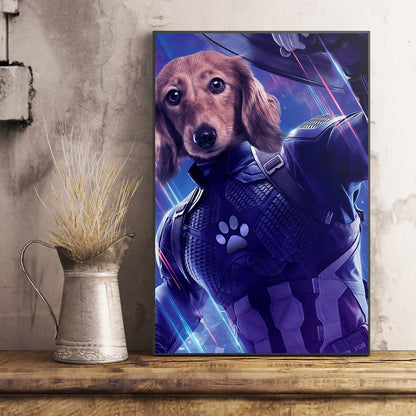 The Captain Paw Custom Pet Portrait Poster - Noble Pawtrait