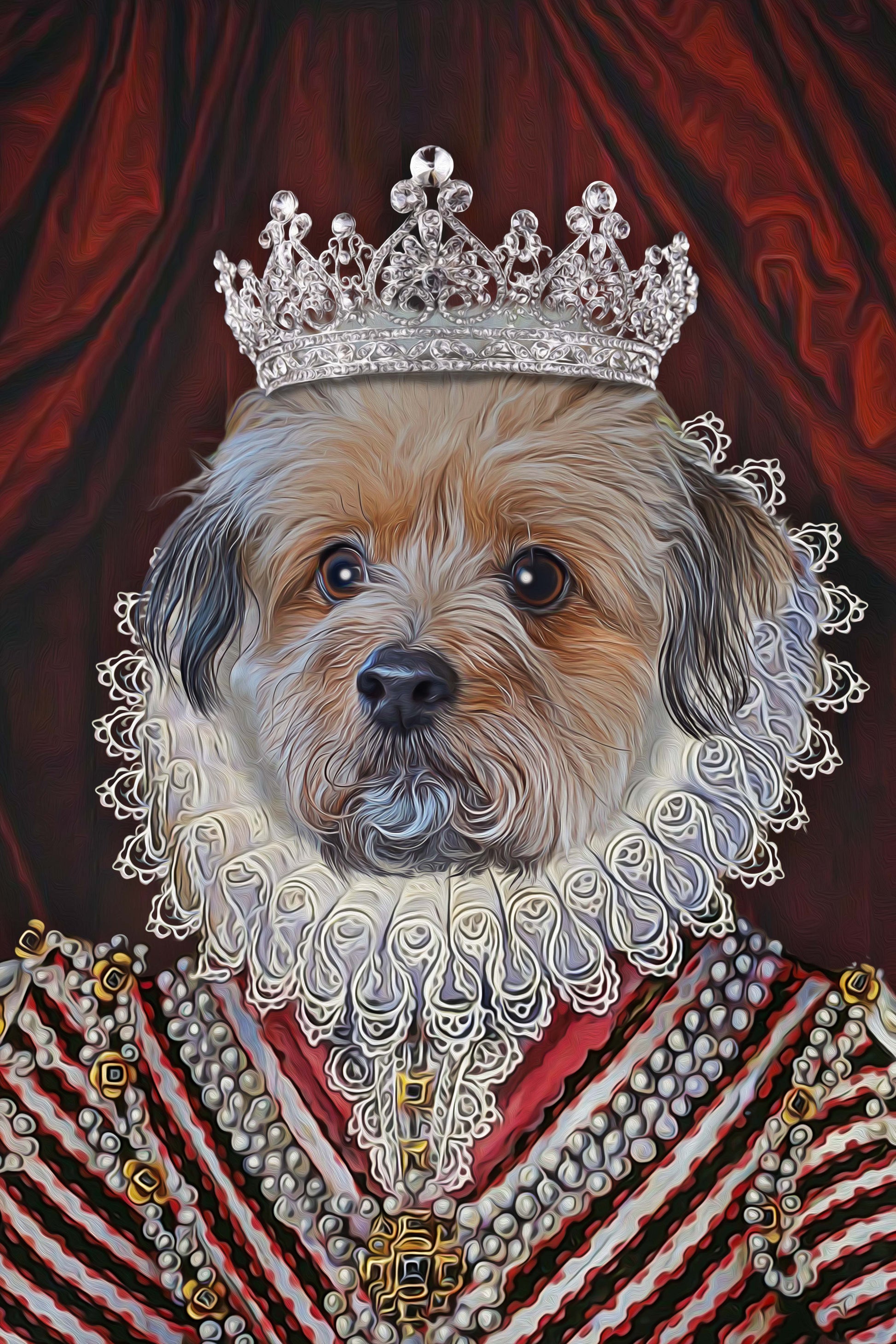 The Diamond Queen Custom Pet Portrait Digital Download - Noble Pawtrait