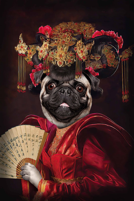 The Geisha Custom Pet Portrait Digital Download - Noble Pawtrait