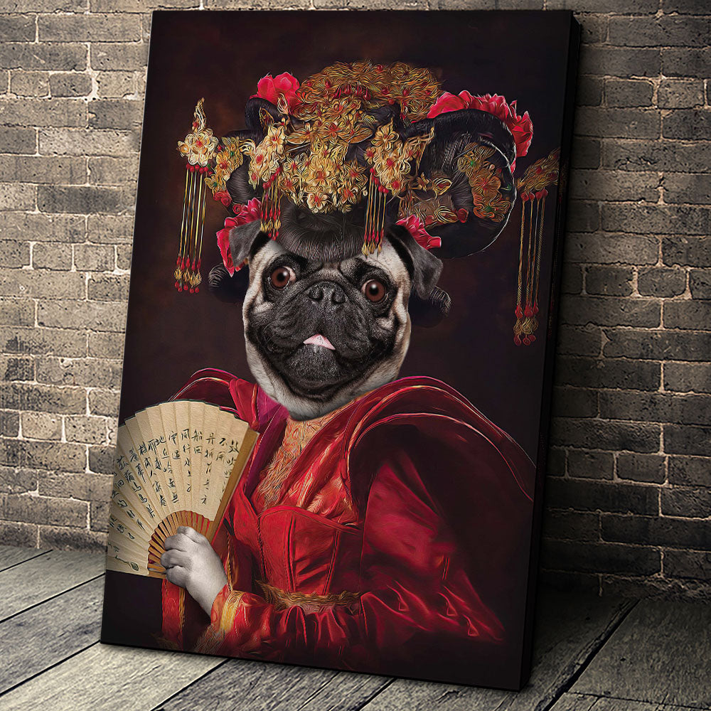 The Geisha Custom Pet Portrait Canvas - Noble Pawtrait