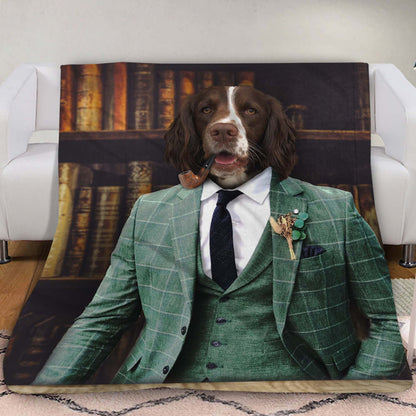 The Gentleman Custom Pet Blanket - Noble Pawtrait