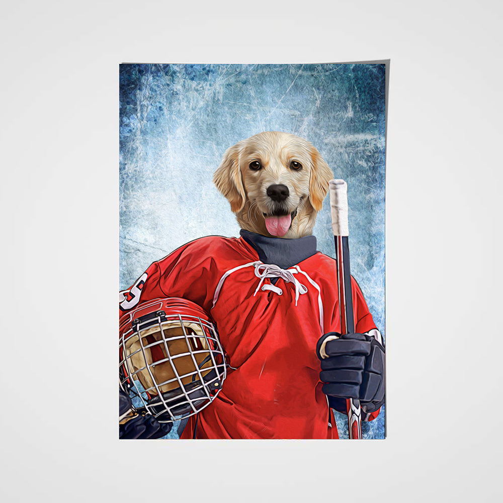The Ice Hockey Player Custom Poster Pet Portrait - Noble Pawtrait