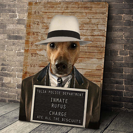 The Inmate Custom Pet Portrait Canvas - Noble Pawtrait