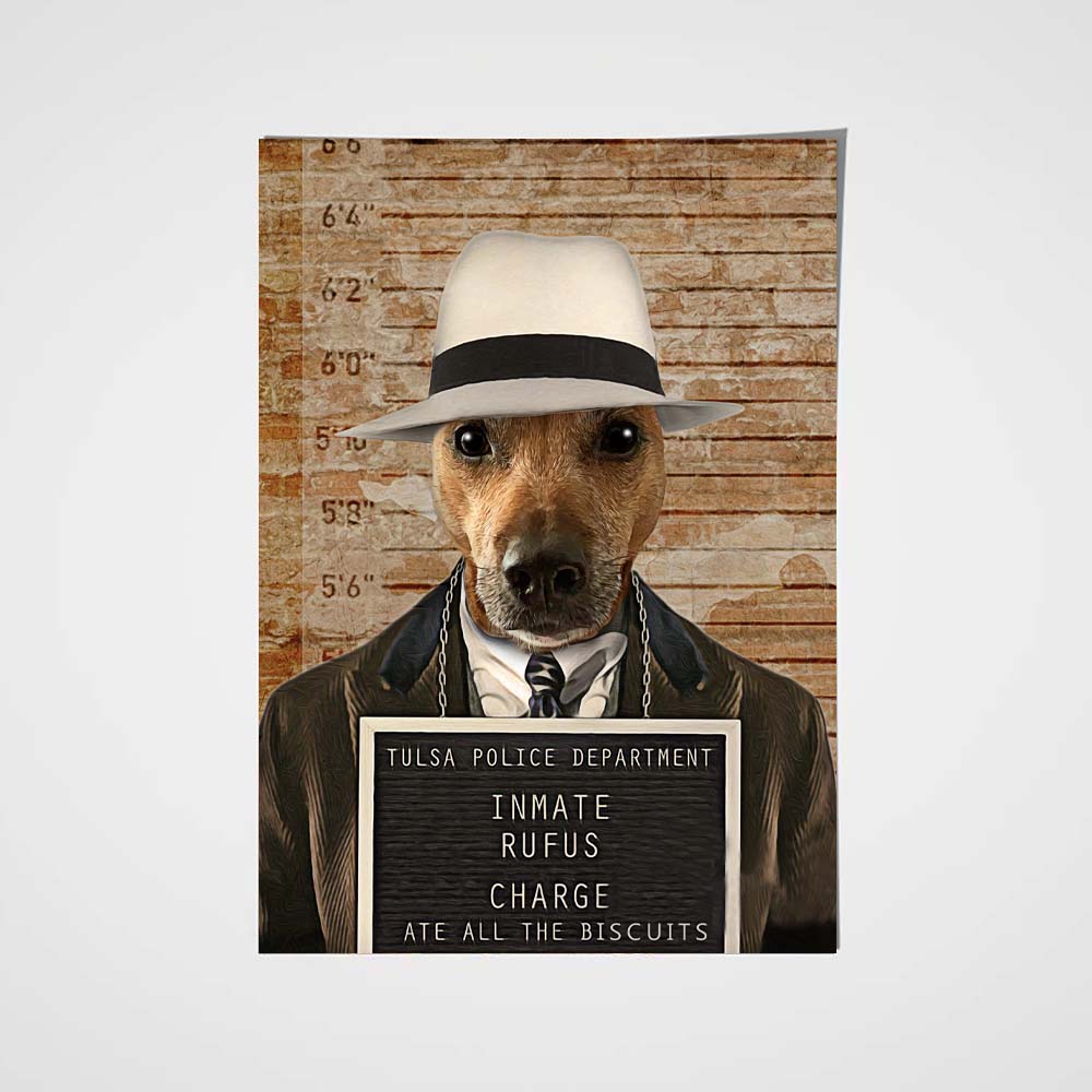 The Inmate Custom Pet Portrait - Noble Pawtrait