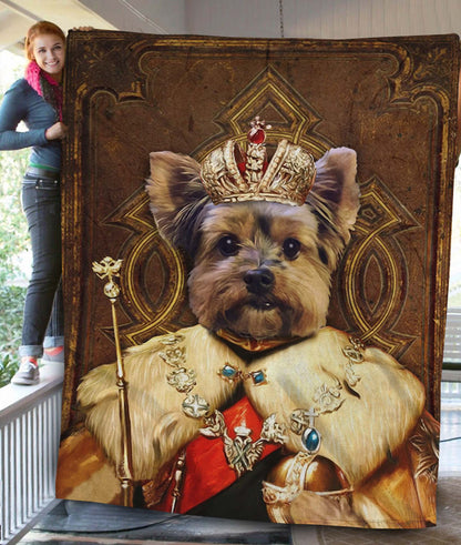 The King Custom Pet Blanket - Noble Pawtrait