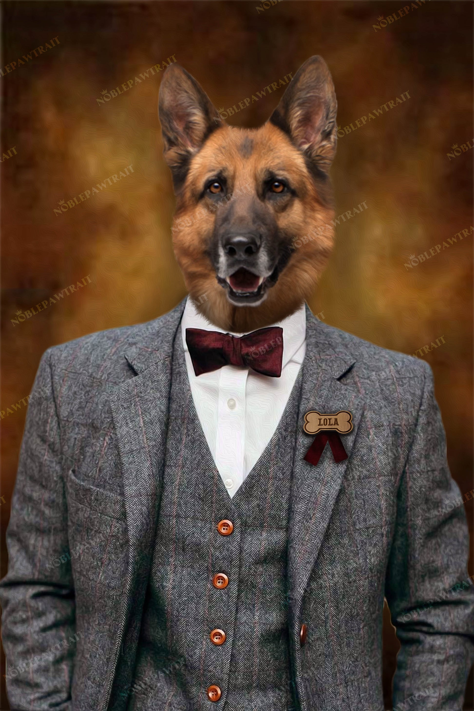The Men Custom Pet Portrait Digital Download - Noble Pawtrait