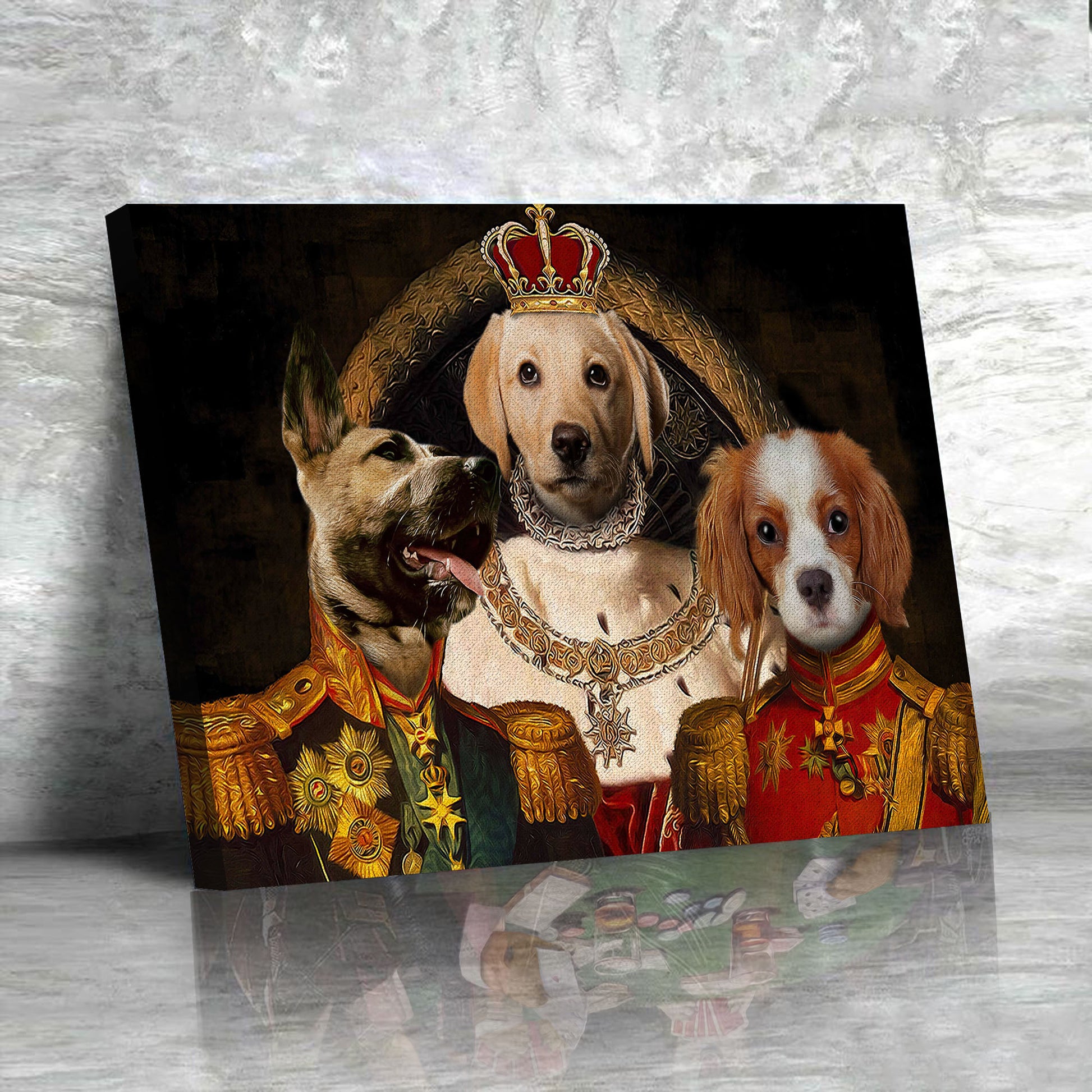 The Noble Trio Custom Pet Portrait Canvas - Noble Pawtrait