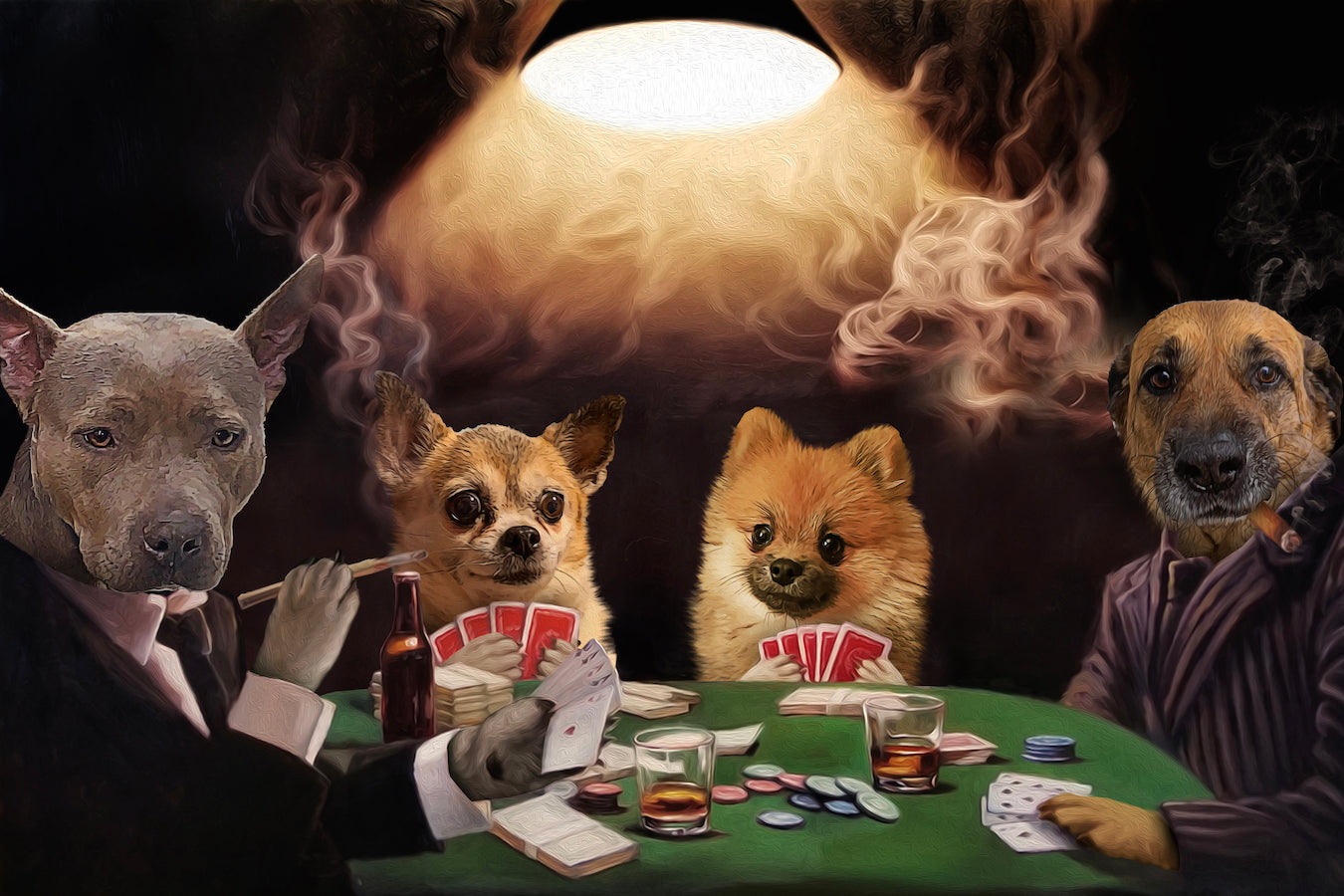 The Poker Players Custom Pet Portrait - Noble Pawtrait
