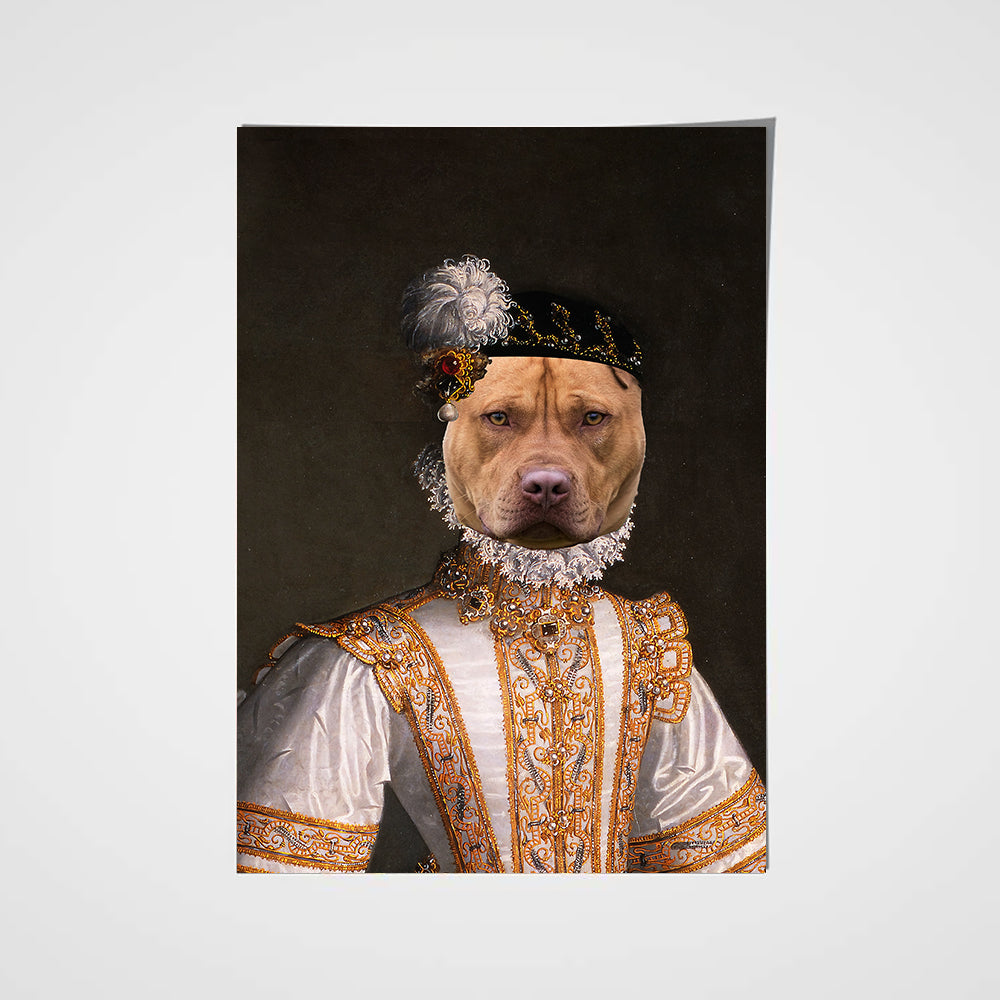 The Princess Custom Pet Portrait Poster - Noble Pawtrait
