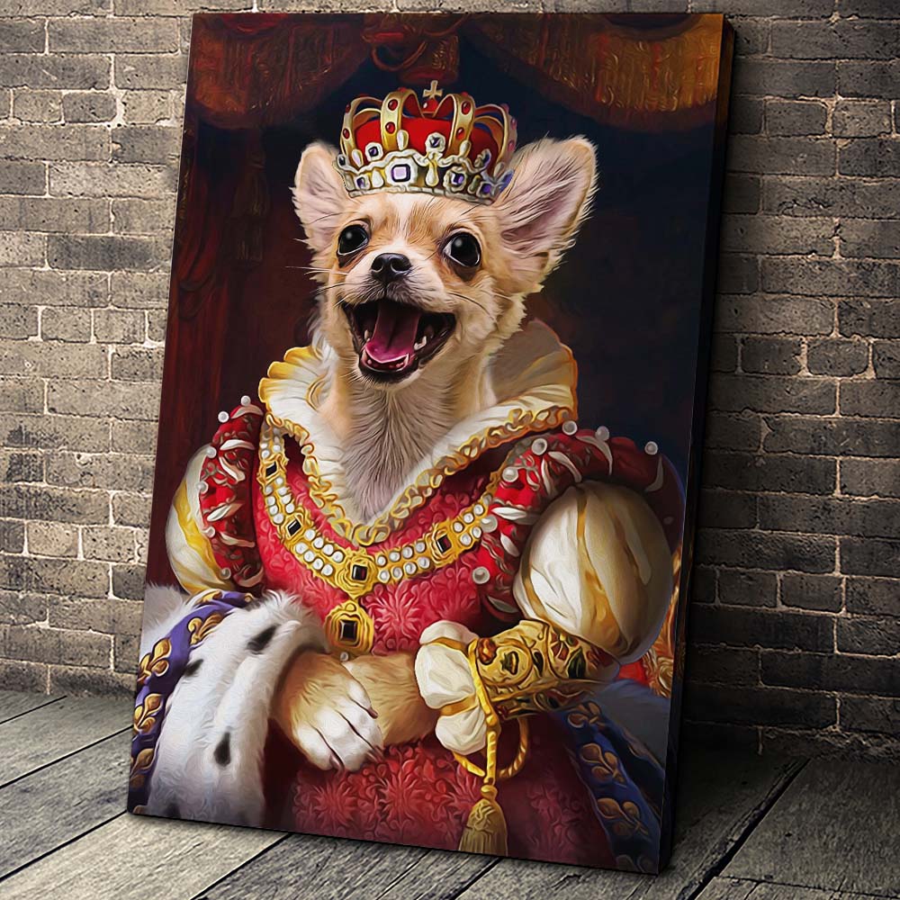 The Royal Crown Custom Pet Portrait Canvas - Noble Pawtrait