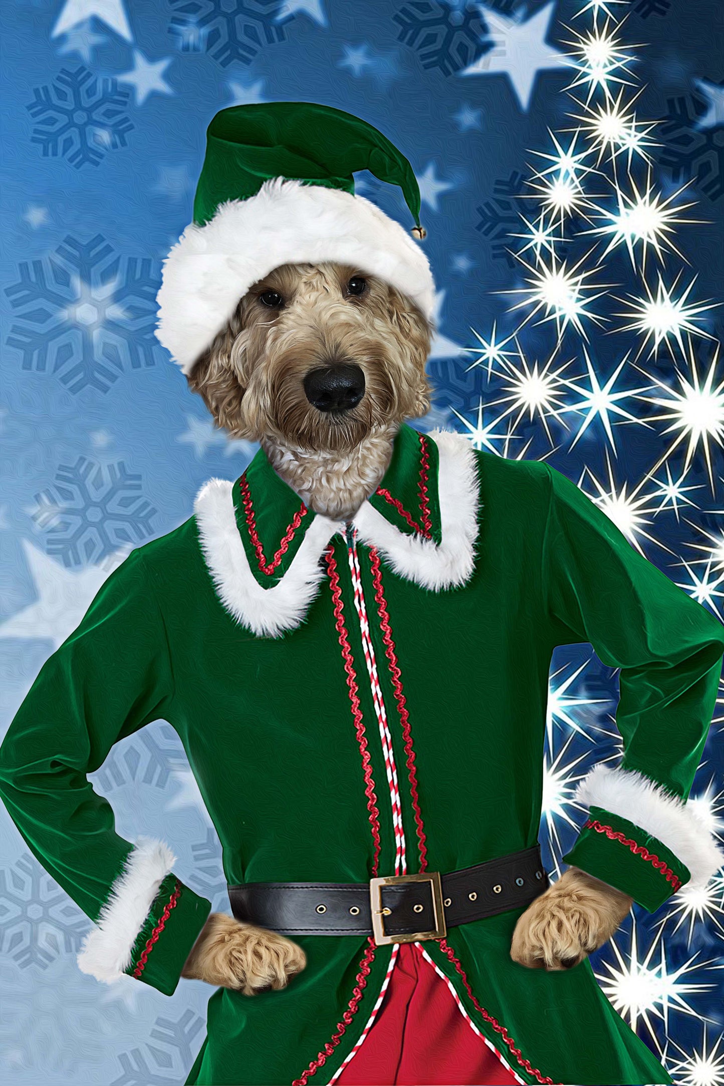 The Santa Helper Custom Pet Portrait Digital Download - Noble Pawtrait