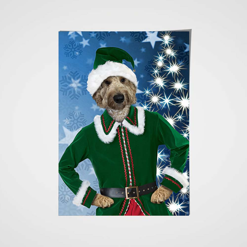 The Santa Helper Custom Pet Portrait Poster - Noble Pawtrait