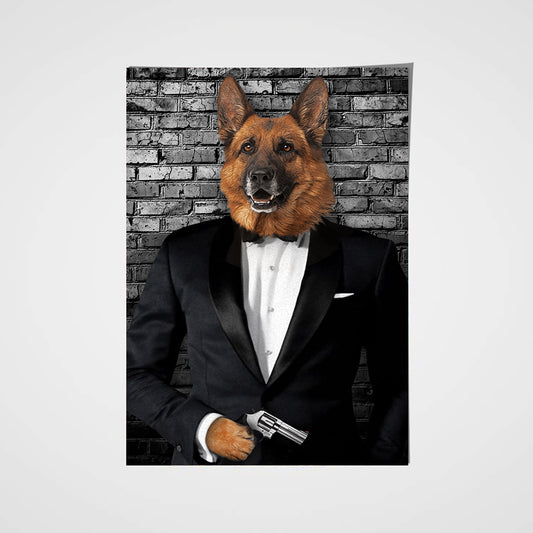 The Secret Agent Custom Pet Portrait Poster - Noble Pawtrait