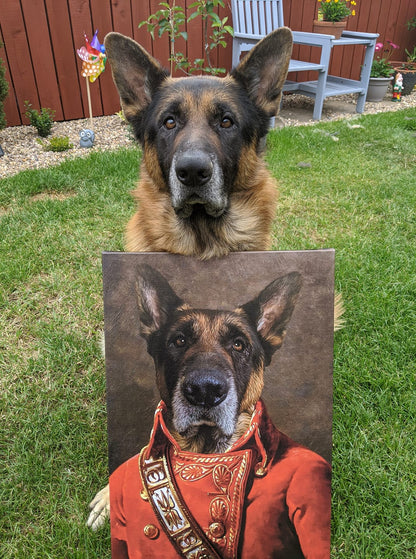 The Soldier Custom Pet Portrait Canvas - Noble Pawtrait