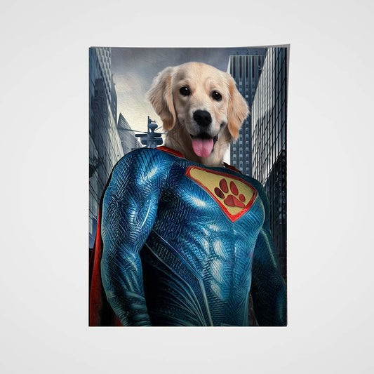 The Super Paw Custom Pet Portrait Poster - Noble Pawtrait