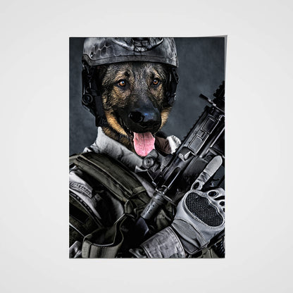 The US Army Custom Pet Portrait Poster - Noble Pawtrait