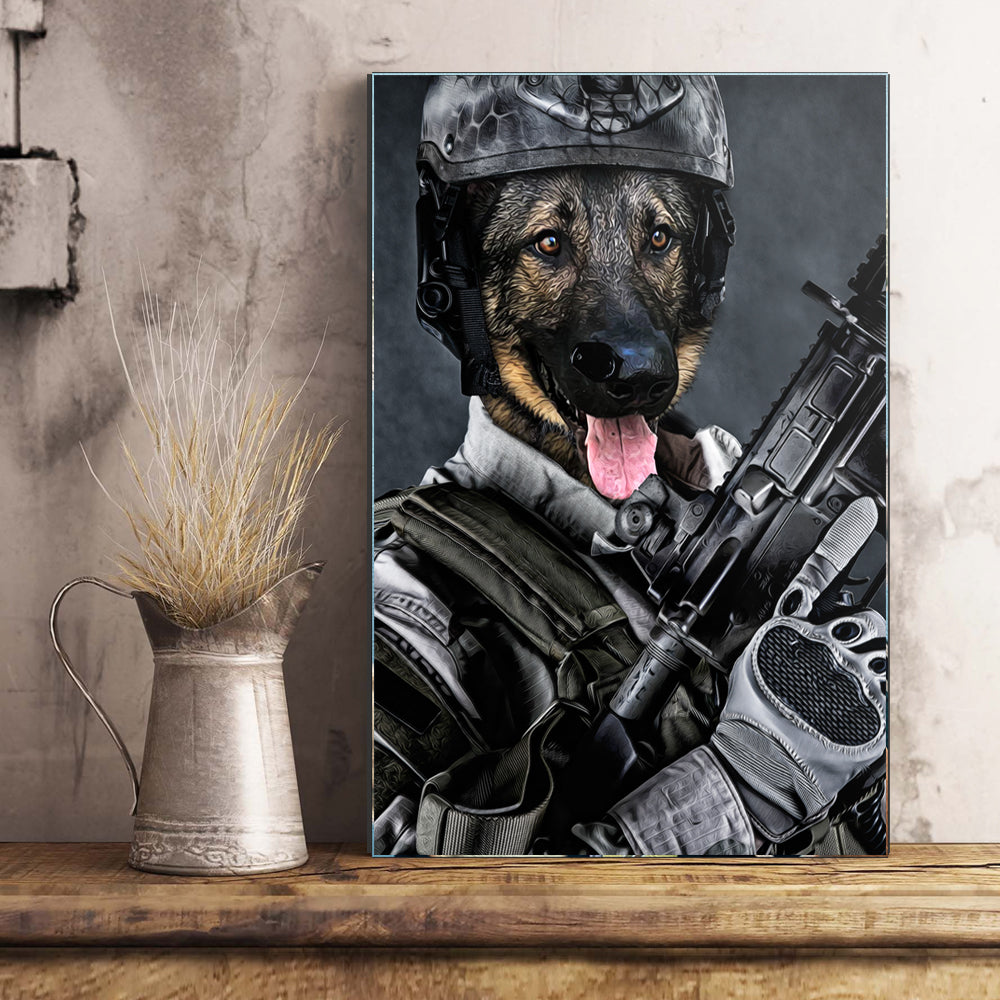 The US Army Custom Pet Portrait Poster - Noble Pawtrait