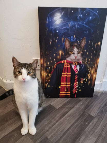 The Wizard Custom Pet Portrait Canvas - Noble Pawtrait