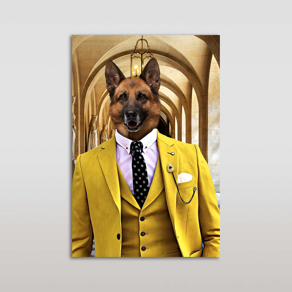 The Yellow Suit Custom Pet Portrait Poster - Noble Pawtrait