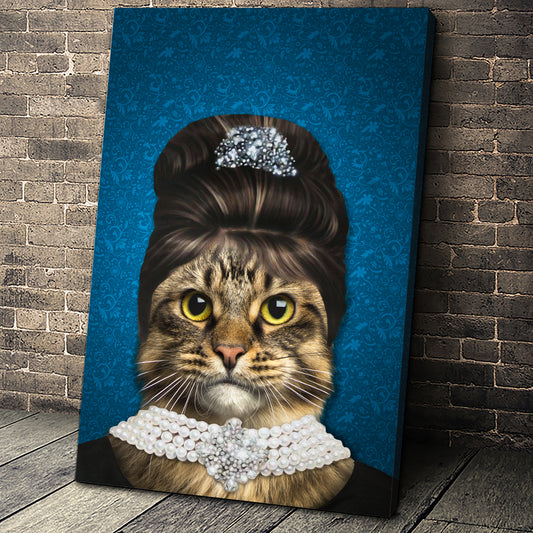 The Elegant Madam Custom Pet Portrait Canvas - Noble Pawtrait