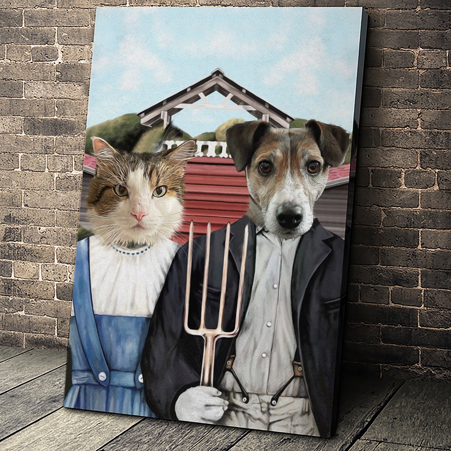 The Farmers Custom Pet Portrait Canvas - Noble Pawtrait