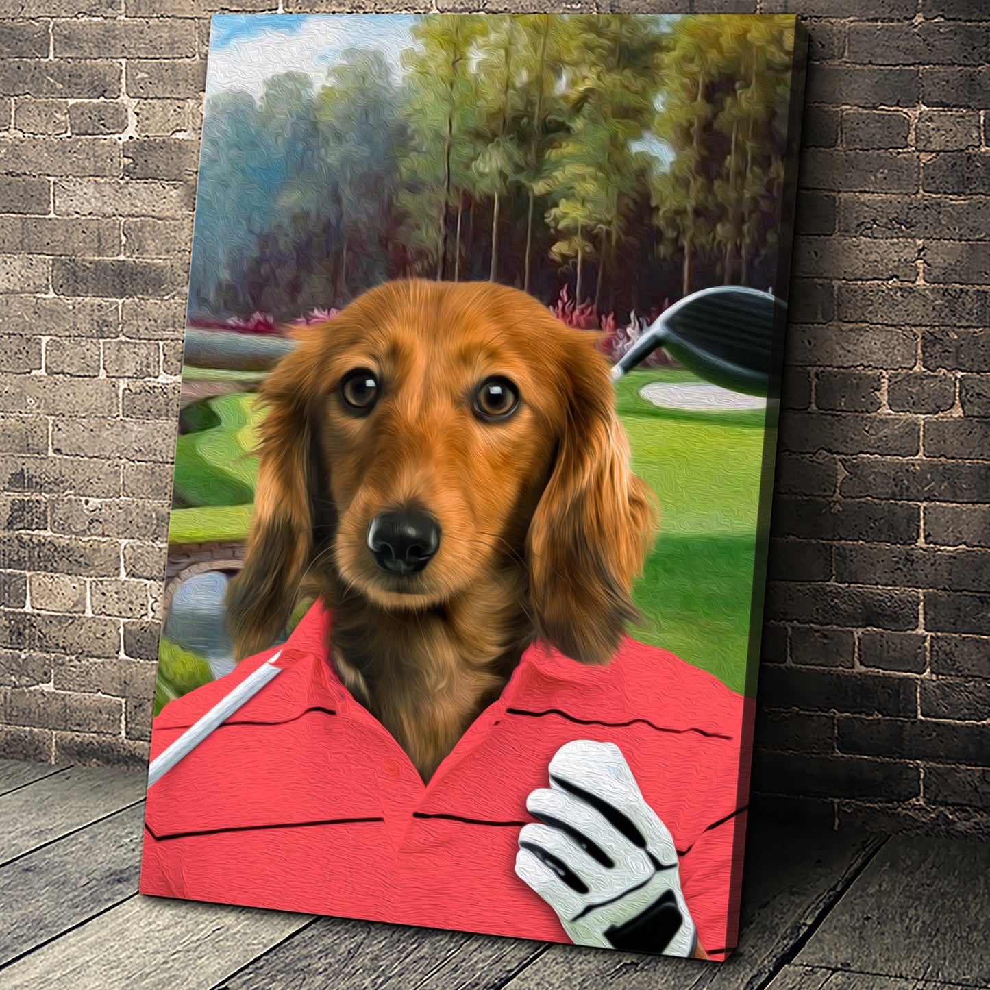 The Golfer Custom Pet Portrait - Noble Pawtrait