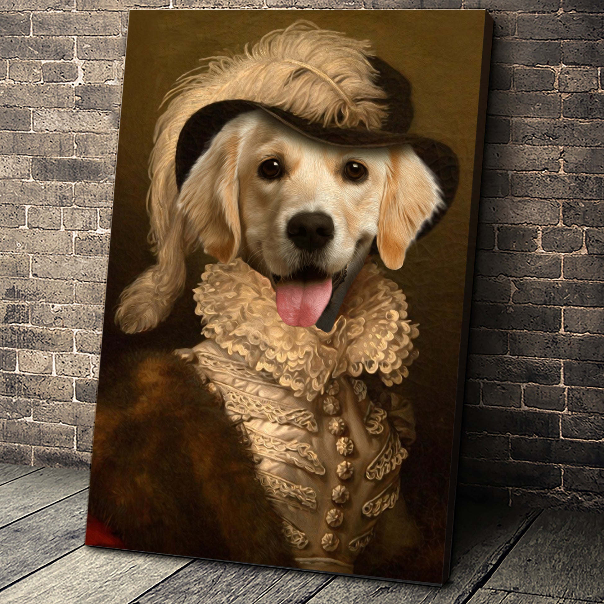 The Dame Custom Pet Portrait Canvas - Noble Pawtrait
