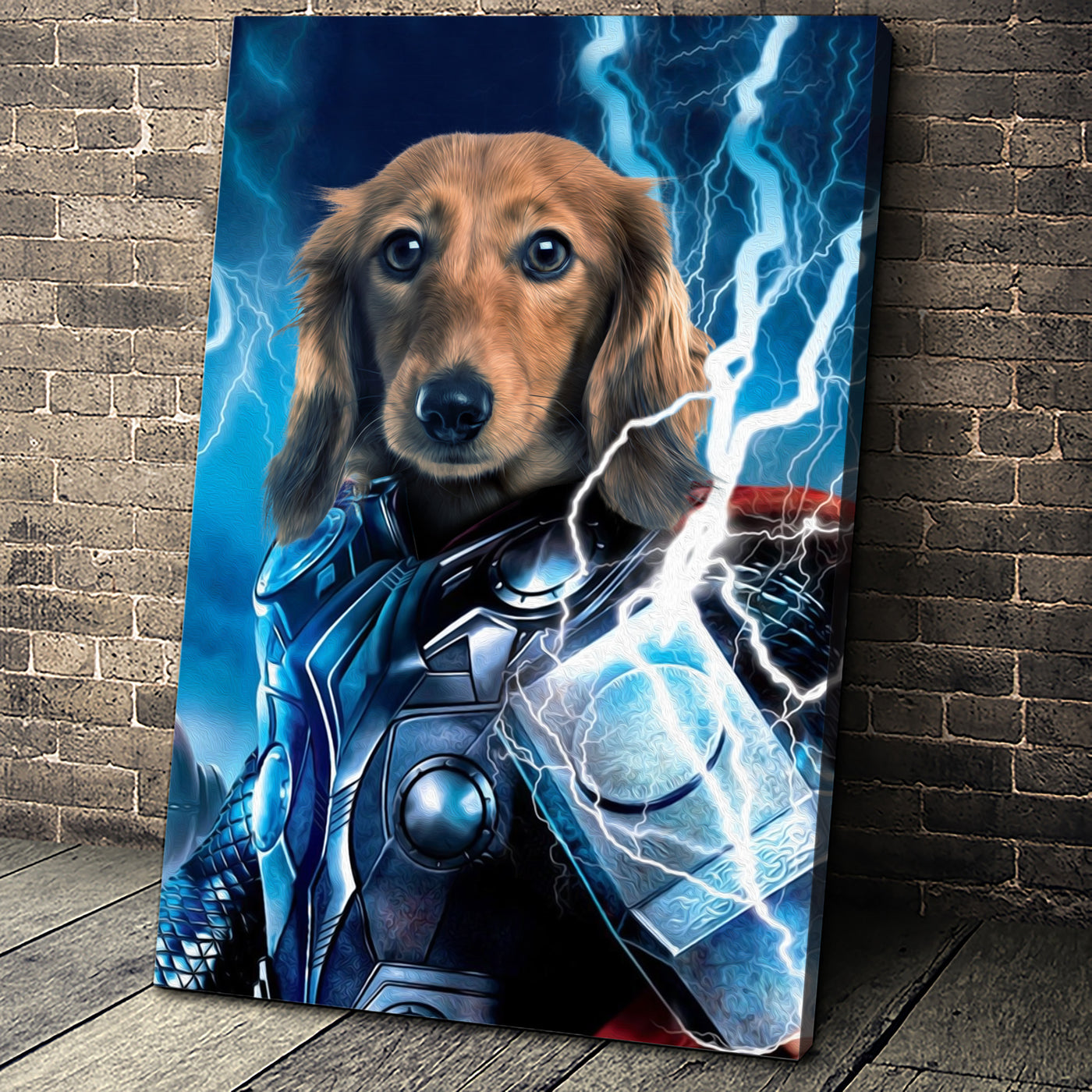 The Thunder Paw Custom Pet Portrait Canvas - Noble Pawtrait