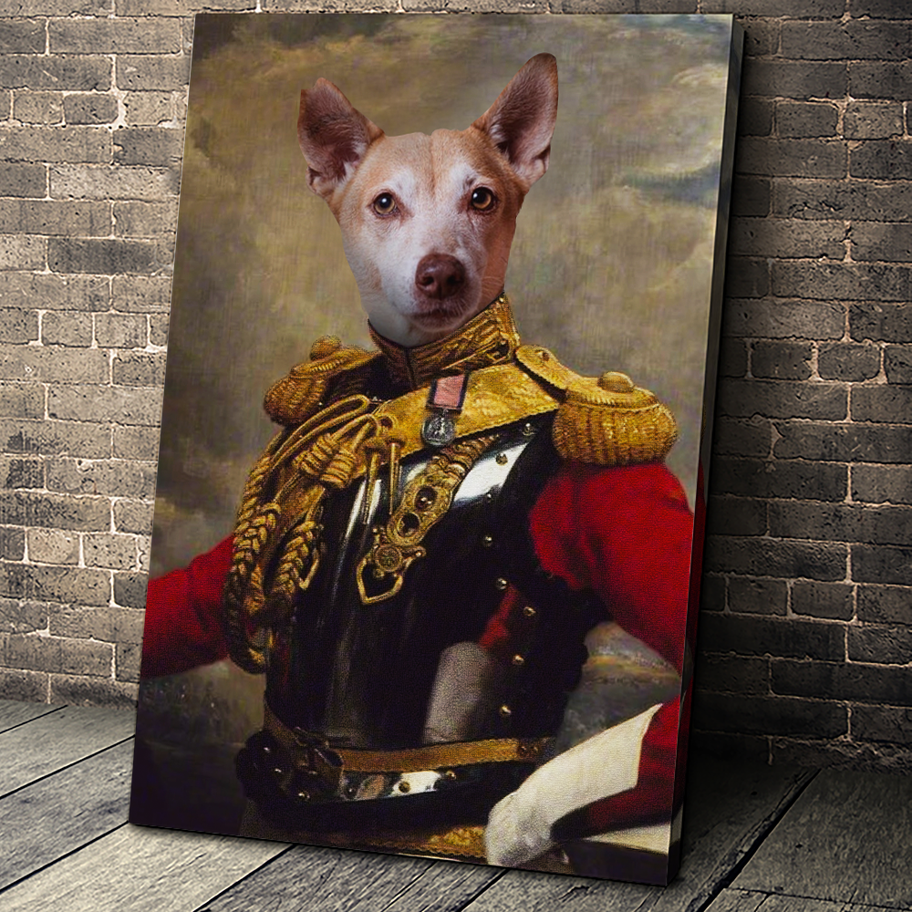 The Colonel Custom Pet Portrait - Noble Pawtrait