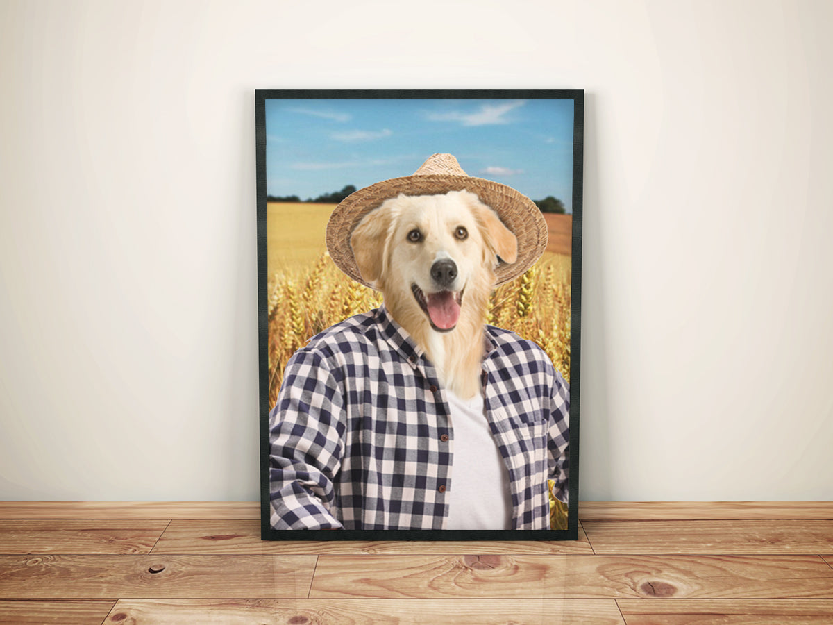 The Farmer Custom Pet Portrait Canvas - Noble Pawtrait