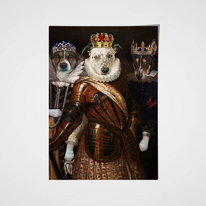 The Trio Custom Pet Portrait Poster - Noble Pawtrait