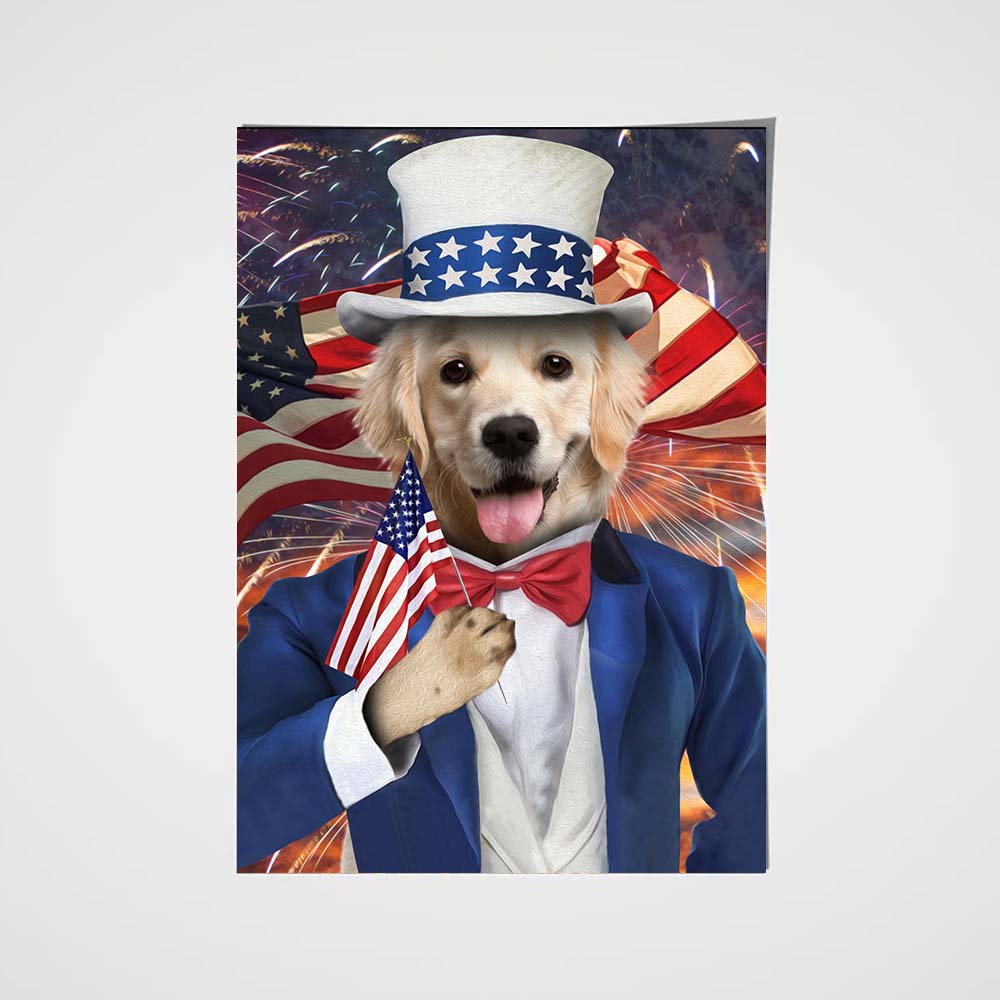 The Uncle Sam Custom Pet Portrait Poster - Noble Pawtrait