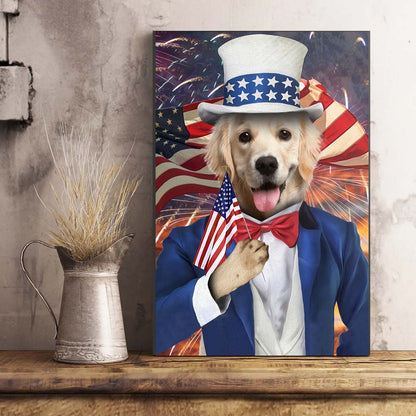 The Uncle Sam Custom Pet Portrait Poster - Noble Pawtrait