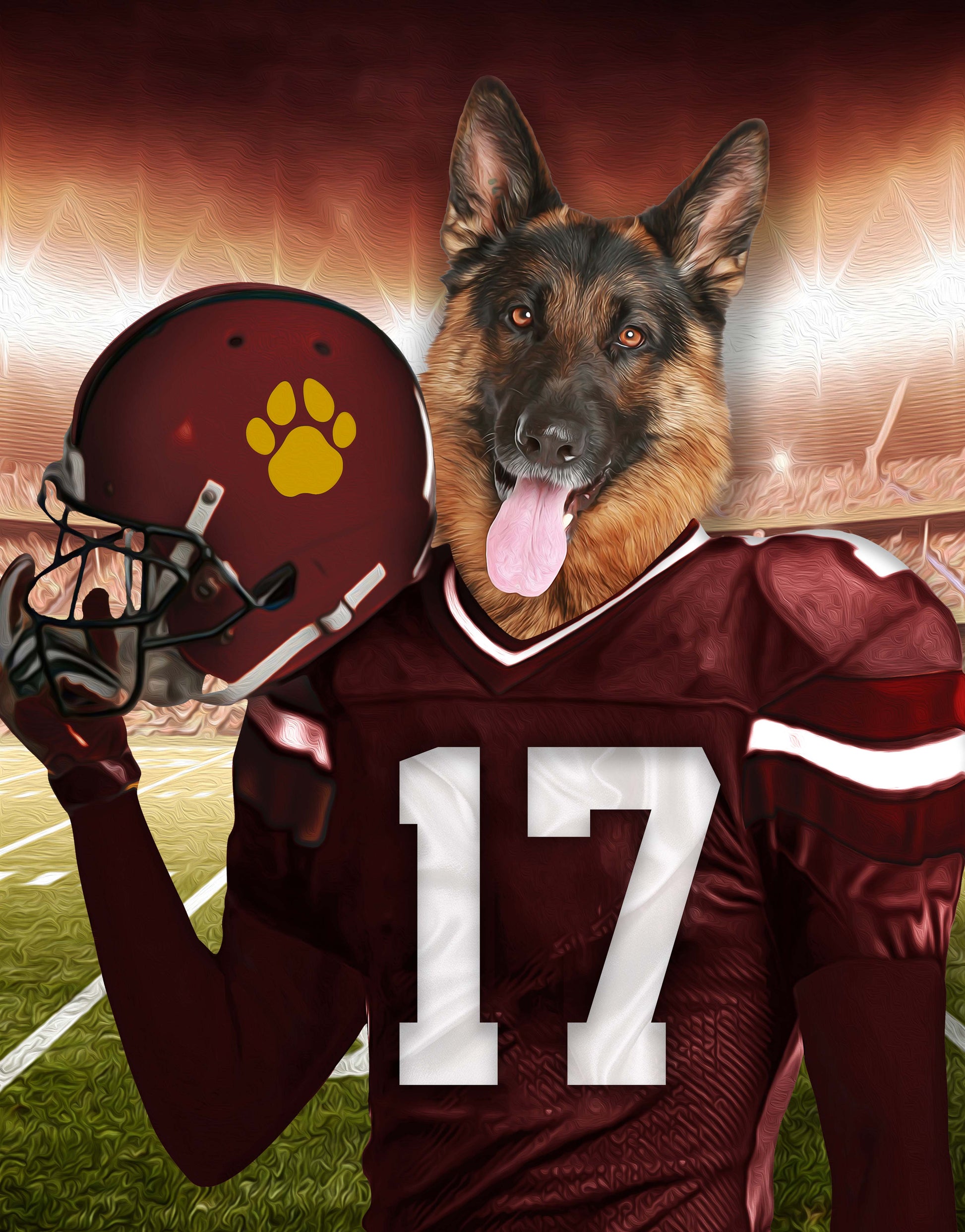 Washington Football Team Custom Digital Download Pet Portrait - Noble Pawtrait