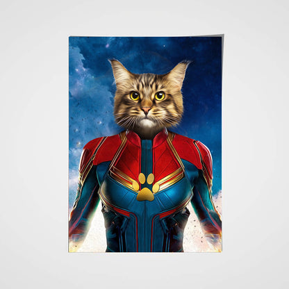 The Wonder Captain Paw Custom Pet Portrait Poster - Noble Pawtrait