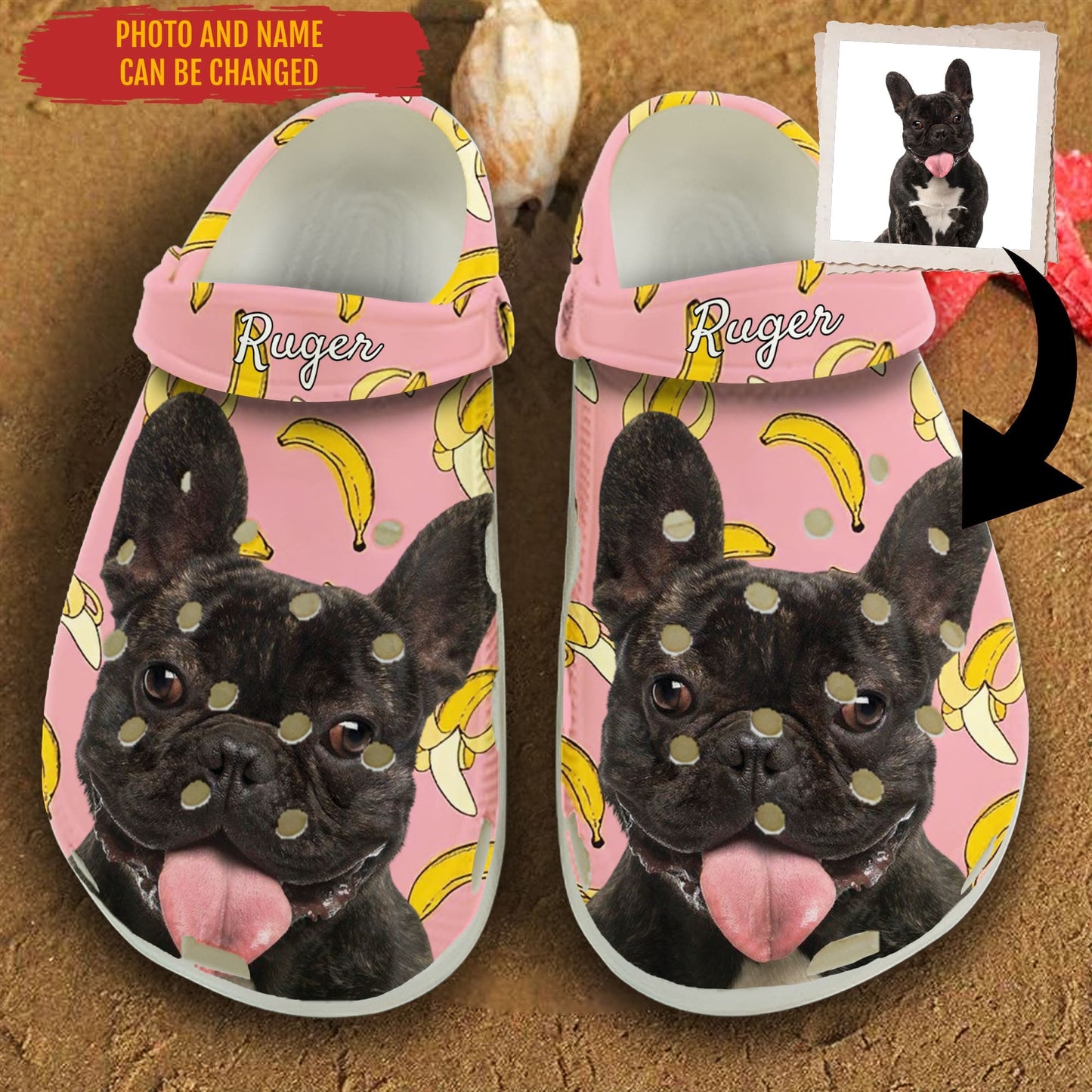 Custom Clogs With Pet Face | Personalized Gift For Pet Lovers | Banana Photo