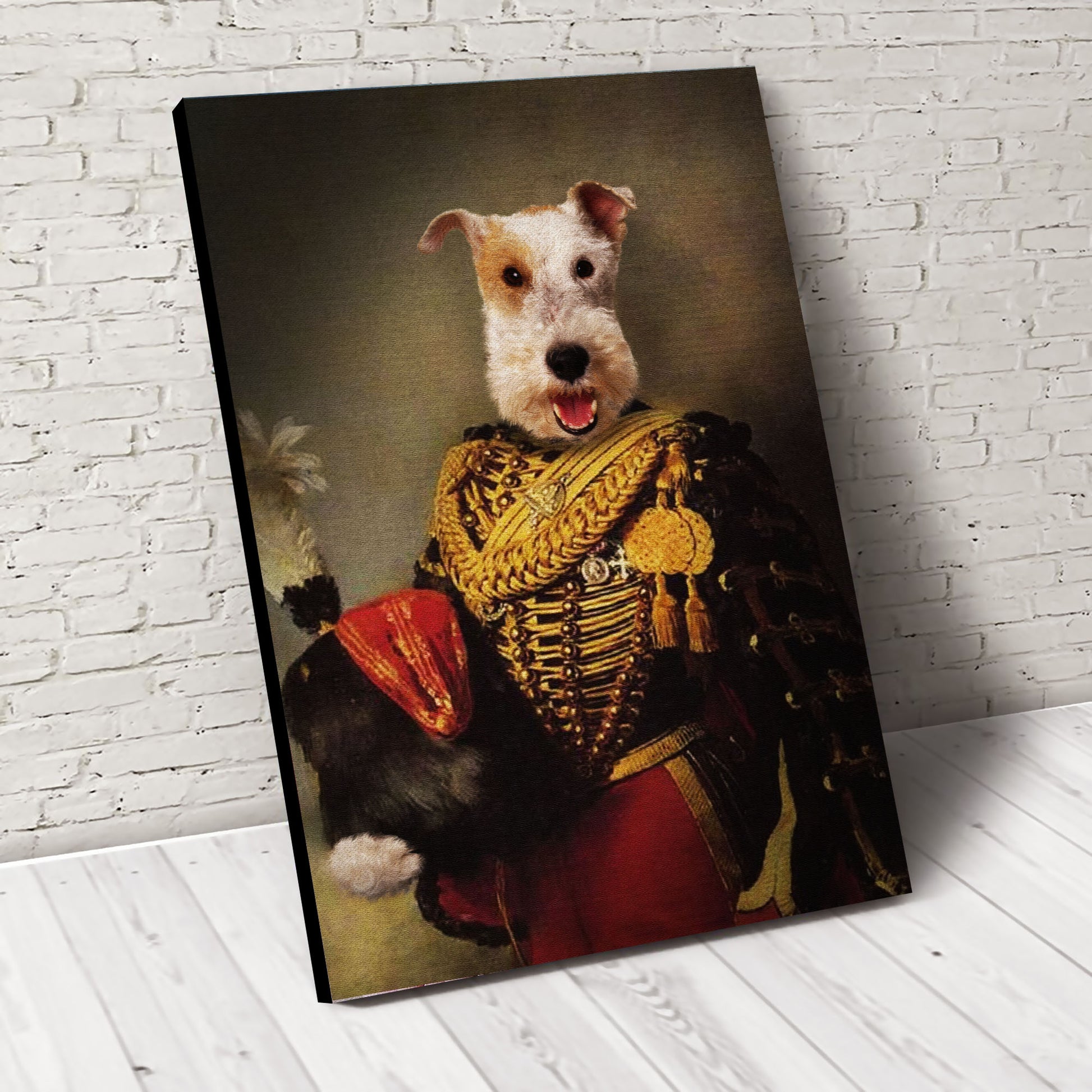 The Royal Colonel Custom Pet Portrait Canvas - Noble Pawtrait