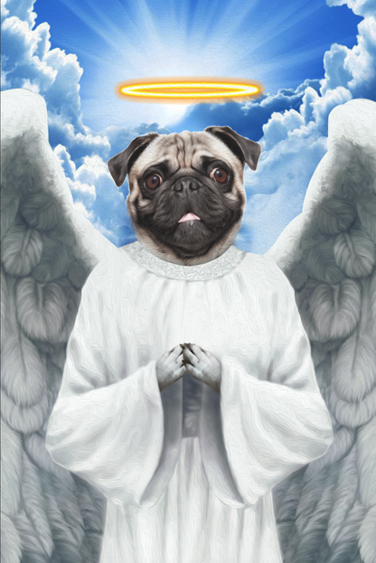 The Flying Angel Custom Pet Portrait Canvas - Noble Pawtrait