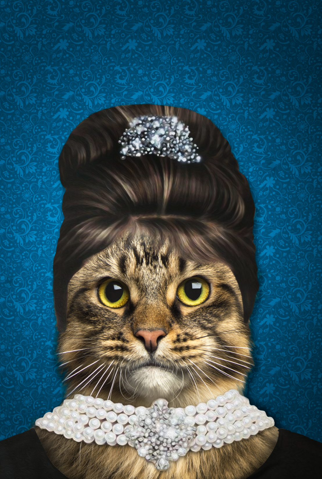 The Elegant Madam Custom Pet Portrait Digital Download - Noble Pawtrait