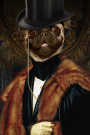 The Classic Man Custom Pet Portrait Canvas - Noble Pawtrait