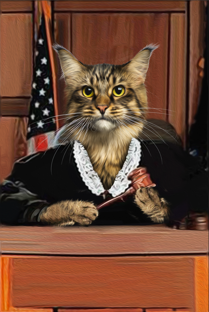The Judge Custom Pet Portrait - Noble Pawtrait