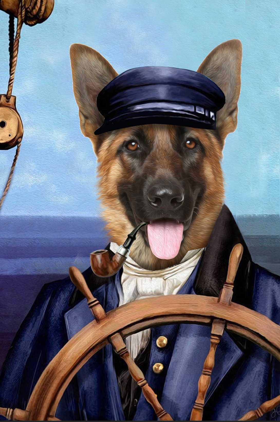 The Sailor Custom Pet Portrait Digital Download - Noble Pawtrait